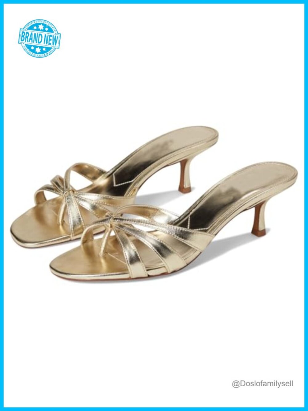Kitten Heel Sandals Women Strappy Slide Flip Flop Open Toe PU